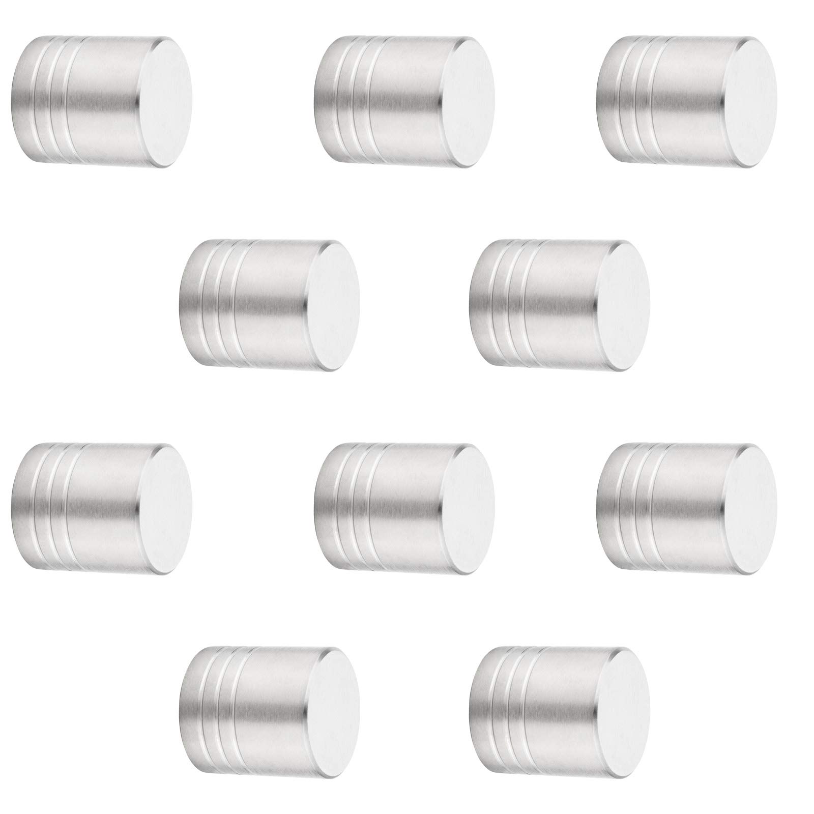 SOTECH 10 Stück Möbelknöpfe BRISTOL Ø 30 mm Höhe 32 mm Edelstahl gebürstet