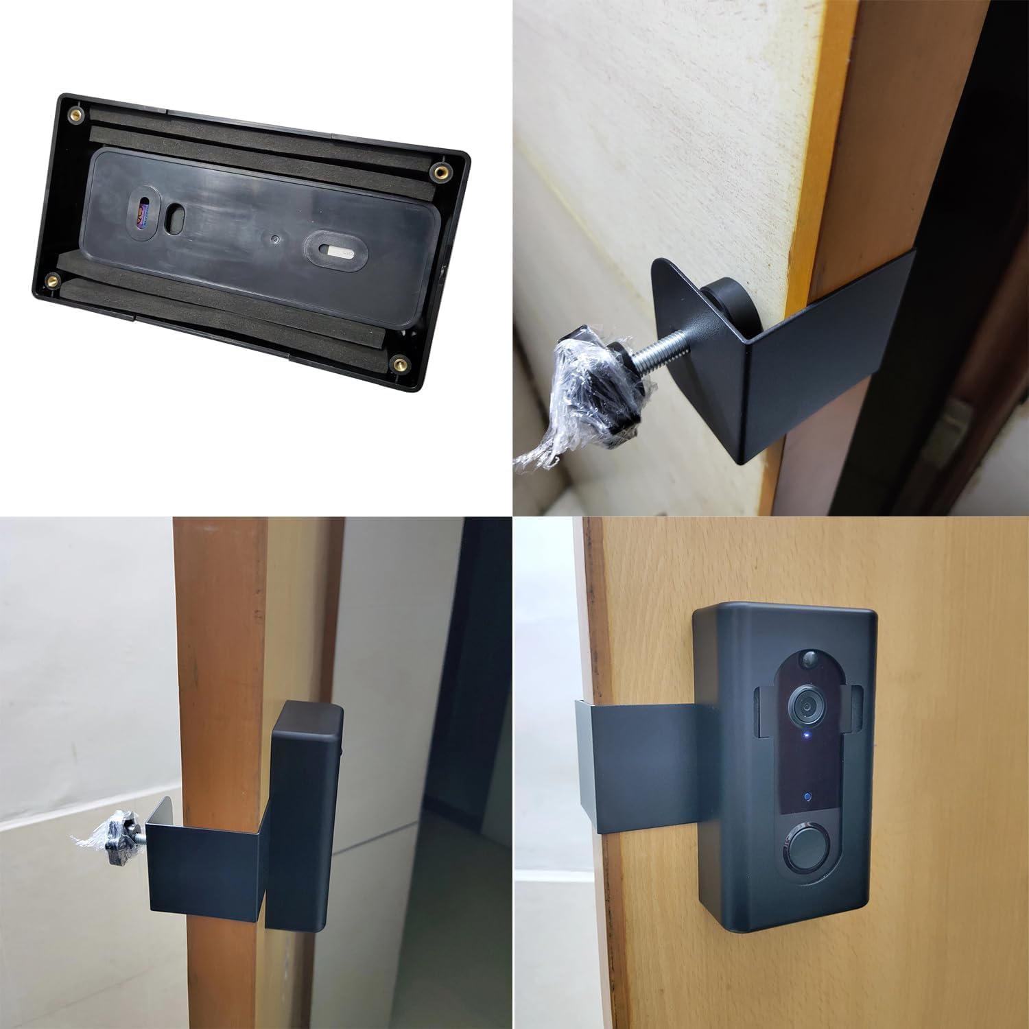 Doorbell Holder, No Drill Anti-Theft Video Doorbell Mount Compatible with Ring/Blink/EKEN/Aiwit/PASO/Tuck Doorbell, Adjustable Mounting Bracket Accessories for Houses, Apartments, Businesses