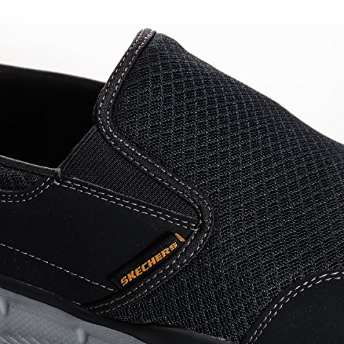 Image of Skechers Men's Equalizer Persistent Slip-On Sneaker | Casual Training, Nubuck Leather, Mesh Ventilation, EVA Cushion Midsole, Traditional Lace-up