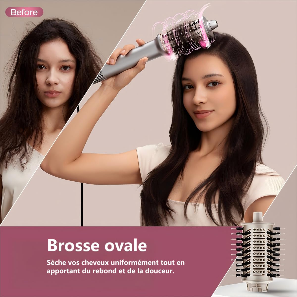 AirEdge A3 Brosse Soufflante 5-en-1 avec Boucleur à Cheveux Automatique Coanda, Moteur 1500W – Lisseur, Volumateur, Séchage Rapide, Ionique Anti-Frisottis – Pour Cheveux Longs, Fins ou Épais