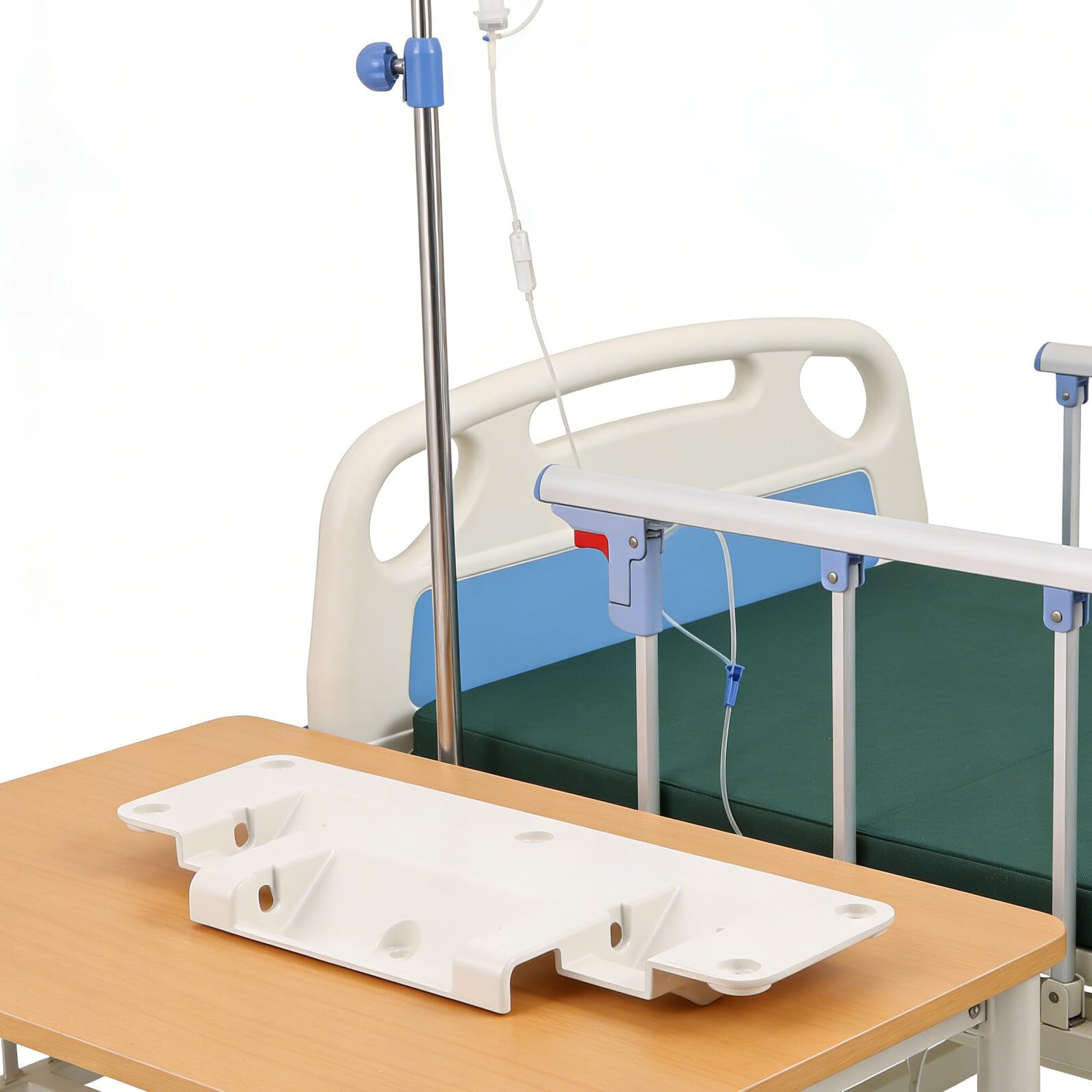 Supporto per Sponda Letto in Alluminio Bianco Rettangolare, Accessorio Regolabile per Protezione e Sicurezza in Ospedale e Assistenza Domiciliare
