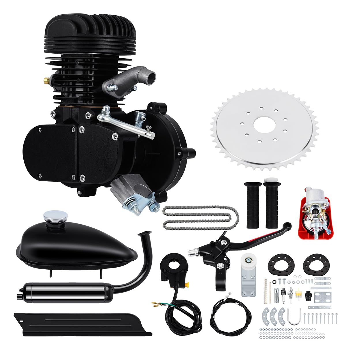 2 Tiempos Kit Motor Bicicleta 100cc Gas Motorizado Motor Kit de Conversión de Bicicleta Negro