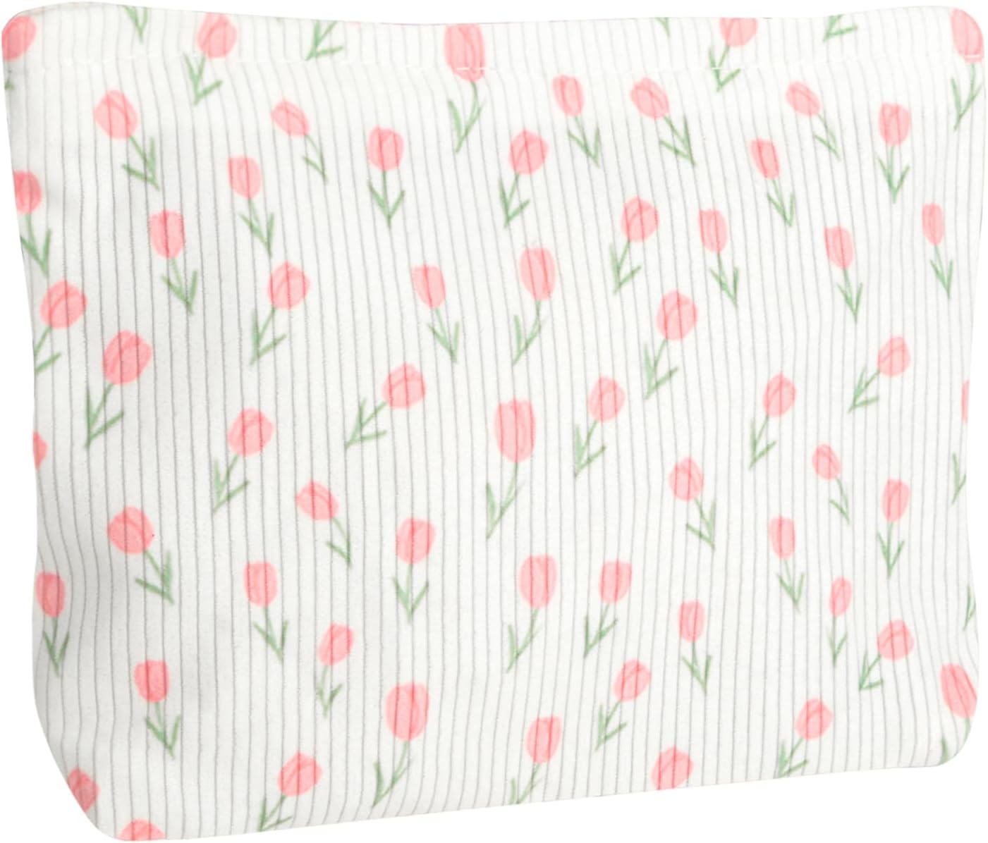 Cute Floral Makeup Pouch for Women Small Make Up Bag for Purse Zipper Initial Makeup Cosmetic Bags Pouches for Purse Aesthetic Travel Toiletry Bags, Pink Rose