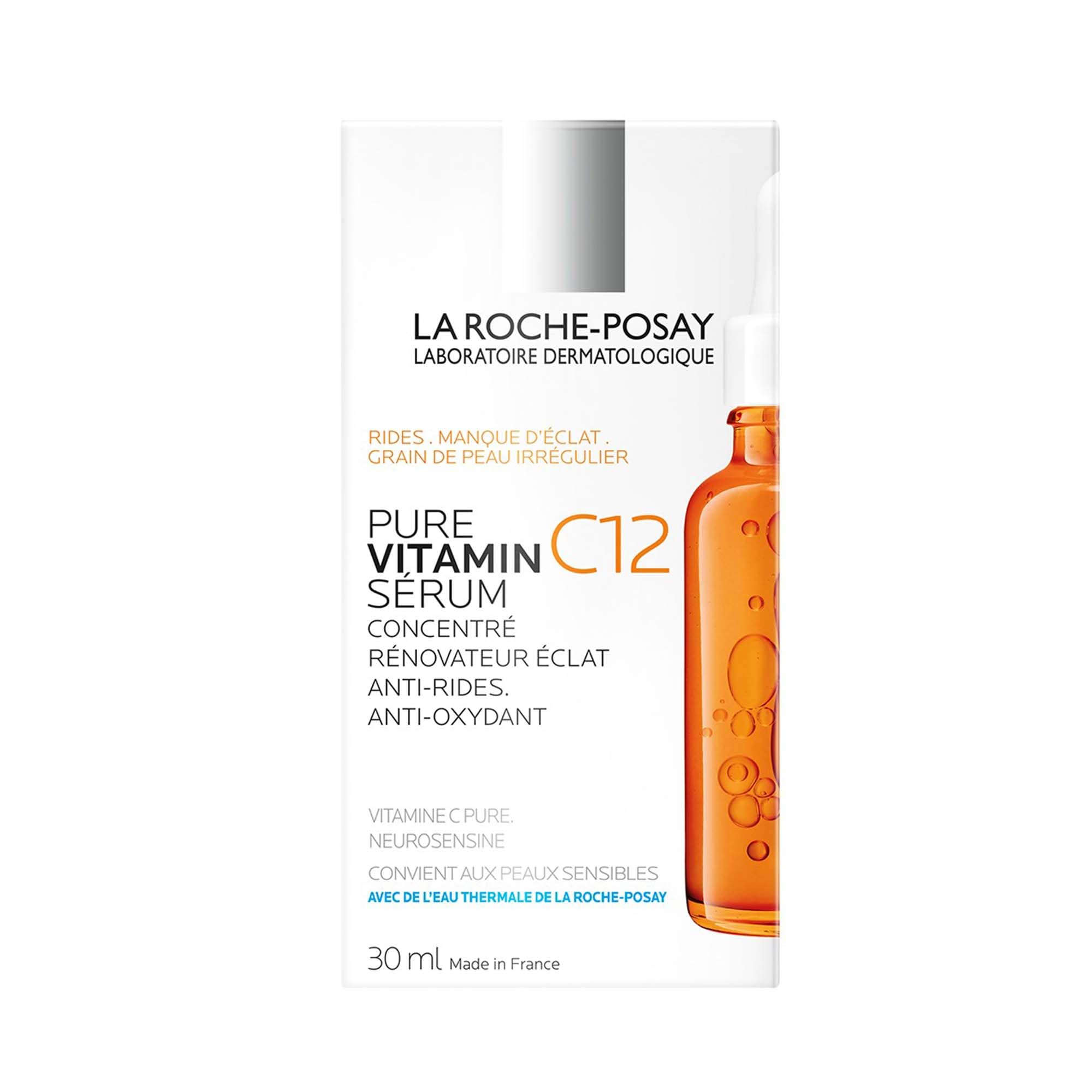 La Roche Posay Pure witamina C12 serum przeciw starzeniu się, 12% witaminy C, regenerująca przeciwzmarszczkowa pielęgnacja twarzy, ujędrniająca, rozjaśniająca i antyoksydacyjna, przeciw plamom