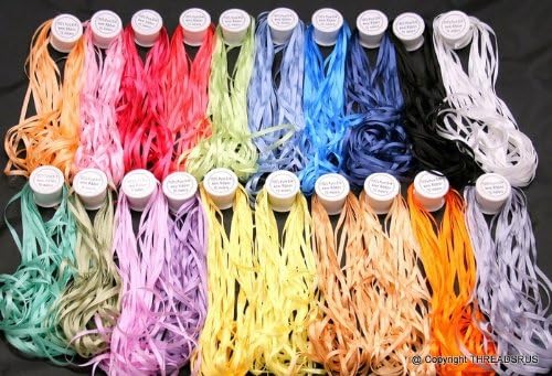 New 7mm Size ThreadNanny 20 Spools of 100% Pure Silk Embroidery Ribbons - 7mm x 10 Meters