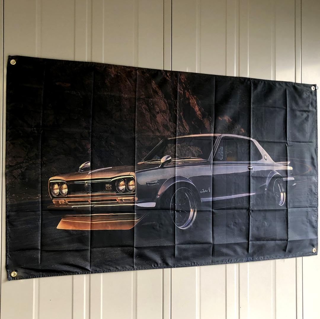Amazon.co.jp: ガレージ装飾仕様 SKYLINE GT-X 旗 ハコスカ GTR13 