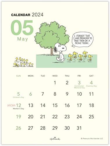 Vista 11 de Hallmark 824-273 Japan Hallmark Snoopy 2024 Calendario colgante de pared pequeños cacahuetes