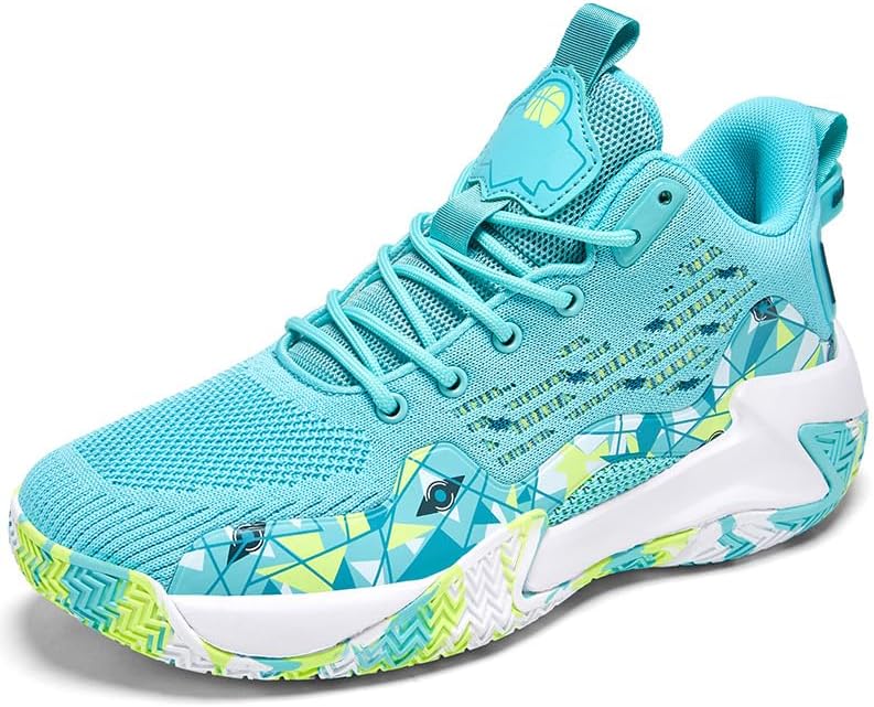 Mens Basketball Shoes Fashion Breathable Lace Up Non Slip Sport Outdoor Court Sport Training Running Walking Sneakers for Adult