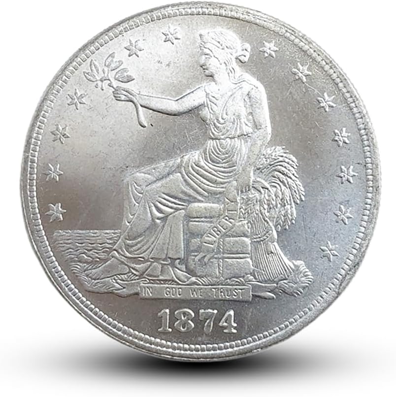 Antique U.S. Coins Collection, 1874 Seated Goddess Dollar Old Coins, Lucky Ancient Coin for Collectors, American Historical Culture Commemorative Coin, History Decor(Seated 1874)