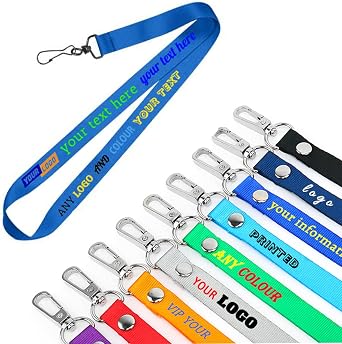 Custom Lanyards Personalized with Photo, Name, Logo, Text - Design Your Own ID Badge Holder