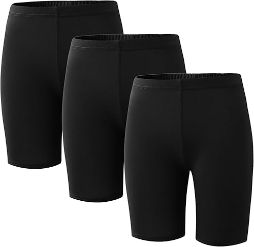 Deuerr Pantalones cortos de baile para niñas, pantalones cortos de compresión para gimnasio, ropa deportiva para niños de 4 a 10 años