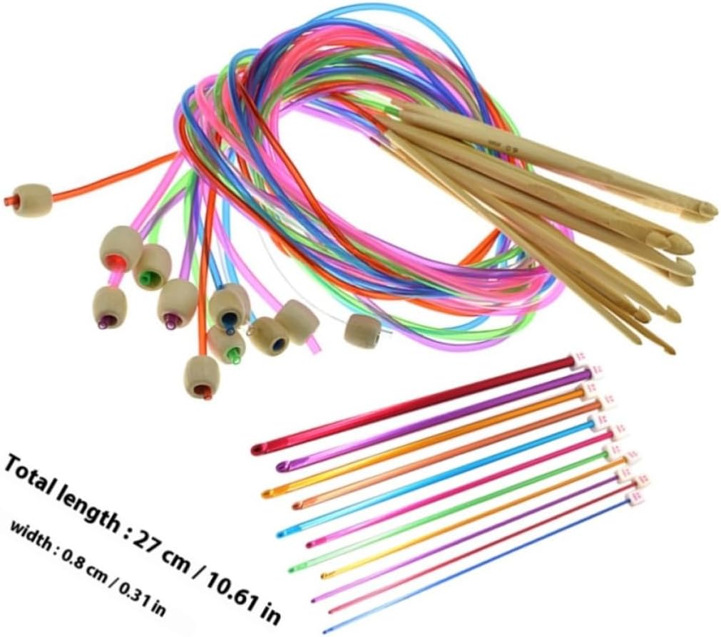 23pcs Circular Crochet Hooks Set for Knitters and Beginners, Smooth