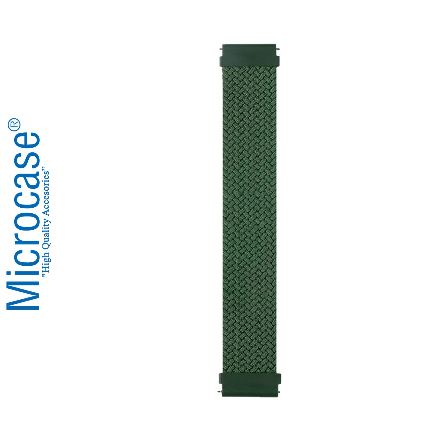 Microcase Universal 20 mm Akıllı Saatler için 155 mm Esnek Hasır Örgü Kordon Kayış - KY33 (Siyah)