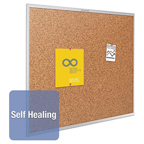 Image of Quartet 2304 Cork Bulletin Board Natural Cork /Fiberboard 48 x 36 Aluminum Frame