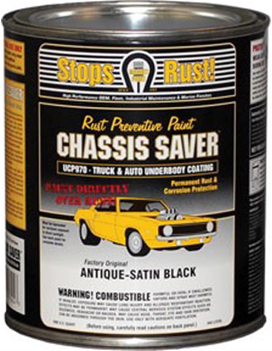 Magnet Paint Co. UCP970-04 Chassis Saver 1 Quart Can Rust Preventive Truck and Auto Underbody Coating - Antique Satin Black