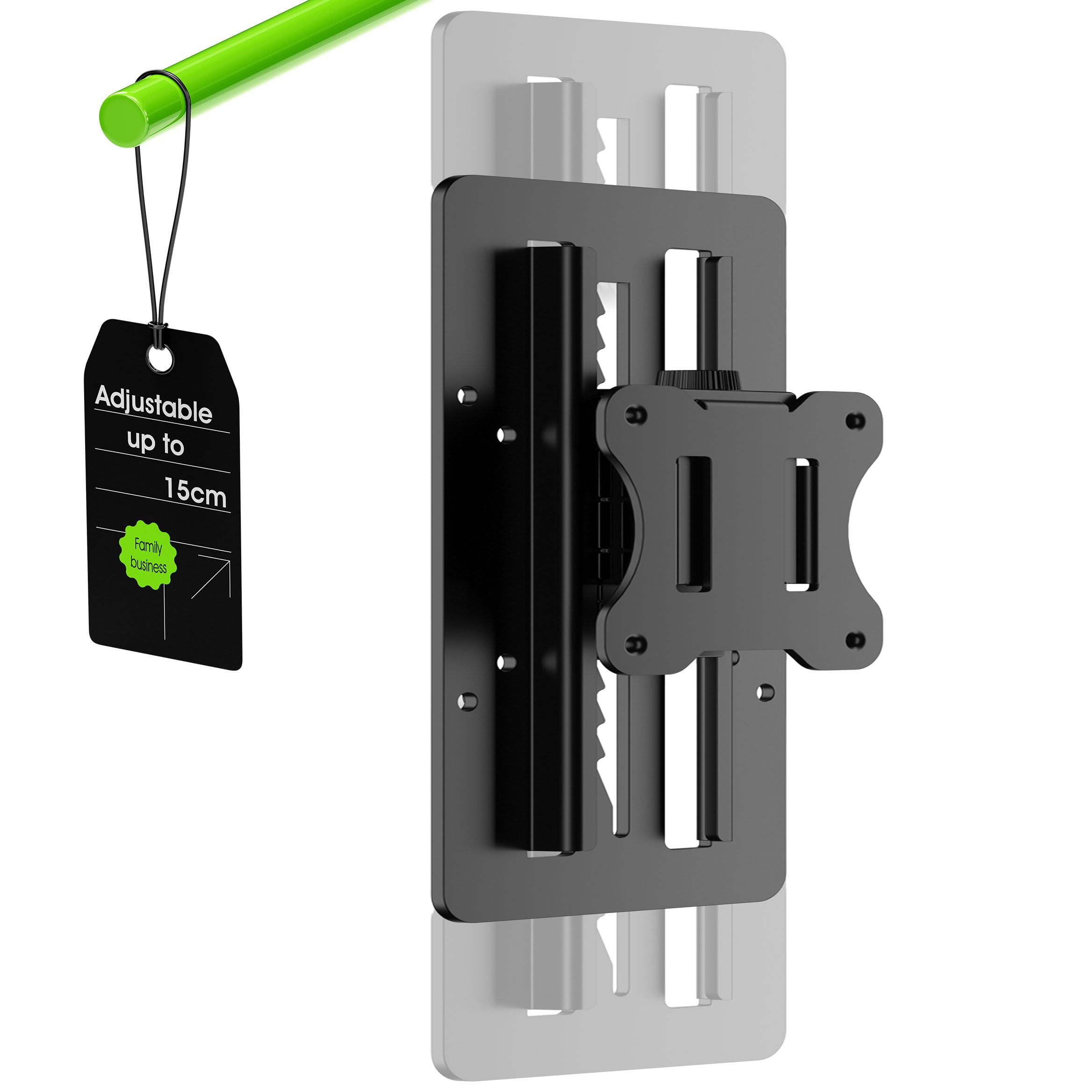 3IDEE Adaptador VESA de altura regulable para monitores de 13 a 27 pulgadas, compatible con VESA 75 x 75 y 100 x 100, sin herramientas y móvil ajustable hasta 15 cm, capacidad de carga de hasta 8 kg