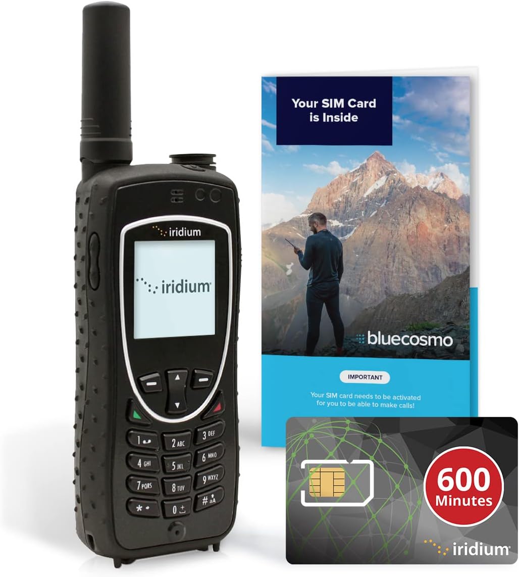 - Iridium Extreme Satellite Phone & 600 Minute 1 Year Global Prepaid SIM Card - Voice, SMS Text Messaging, GPS Tracking, Emergency SOS - Online Activation - 24/7
