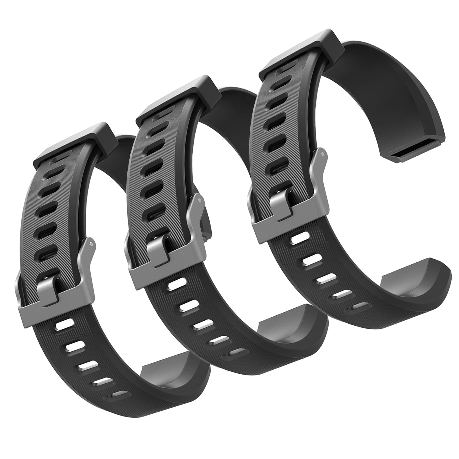 3 Pack Waterproof Band Compatible With Veryfitpro Watch, Slim Soft TPU Replacement for Veryfit Pro ID115Plus HR