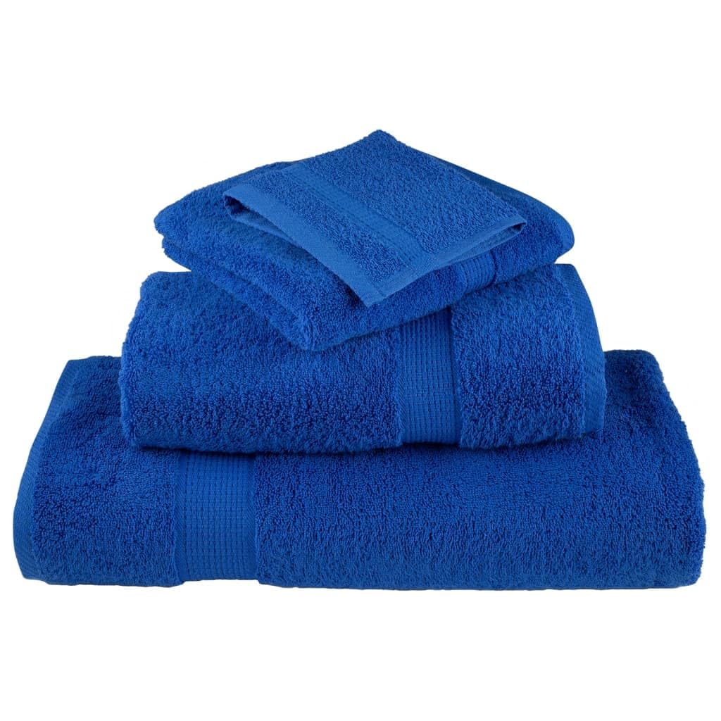 SOLUND ręczniki kąpielowe premium 4 sztuki, niebieskie, 70 x 140 cm, 600 g/m², ze 100% bawełny, chłonne, miękkie, do łazienki, sauny, basenu, spa, wellness