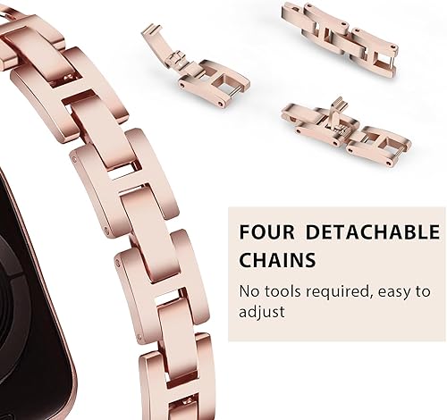 Miniatura 2 de QINGQING Pulsera de cadena compatible con Apple Watch Band de 1.61 pulgadas, 1.49 pulgadas, 1.57 pulgadas, 1.57 pulgadas, joyería delgada para