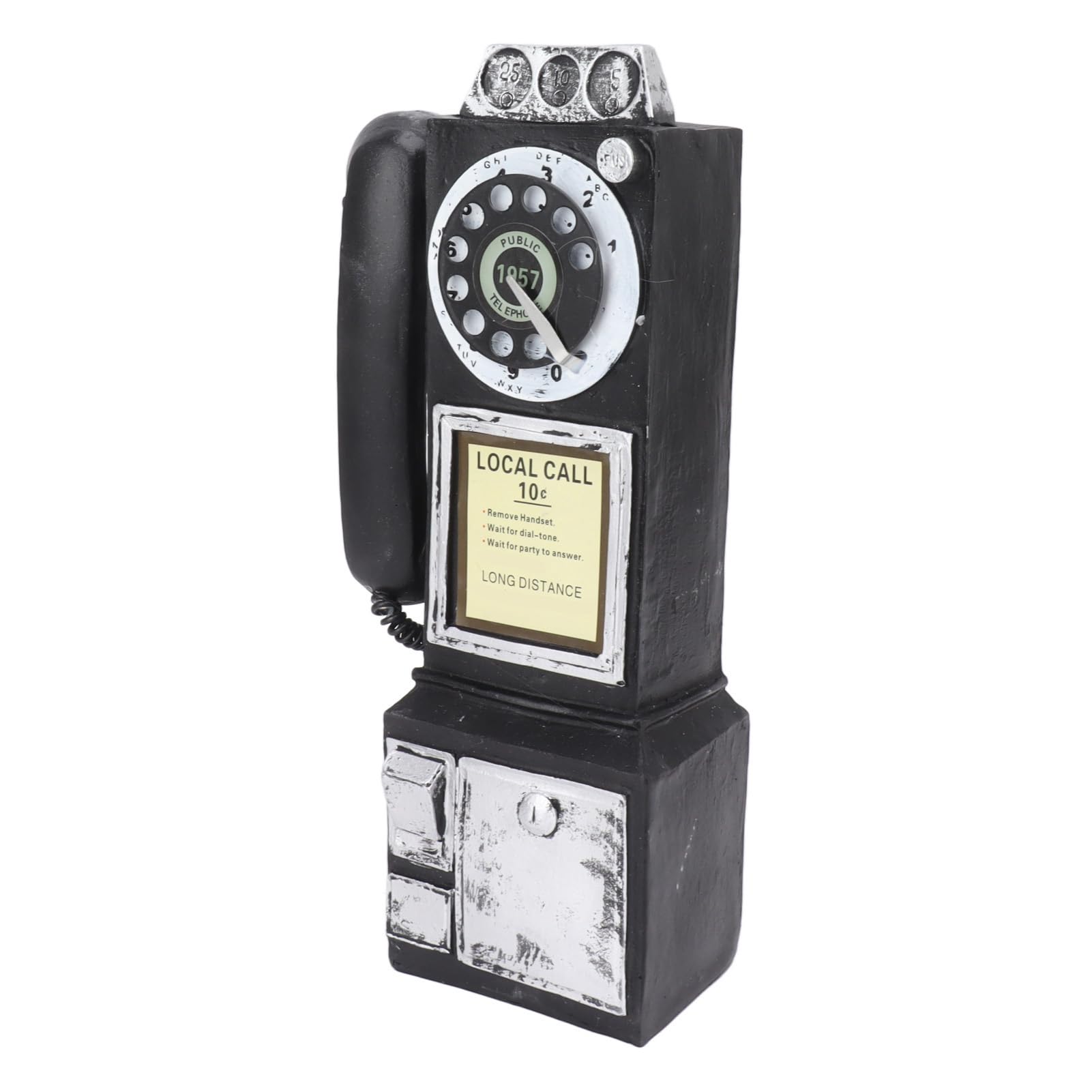 Teléfono retro de resina negro Aramox adorno vintage para hogar y oficina
