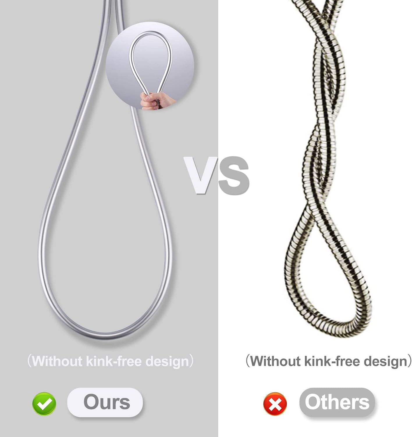 Aleasha 140 Inches Extra Long Shower Head Hose Extension for Bathing, Toilet Cleaning, Dogs, Bathroom - Chrome Handheld Shower Hose