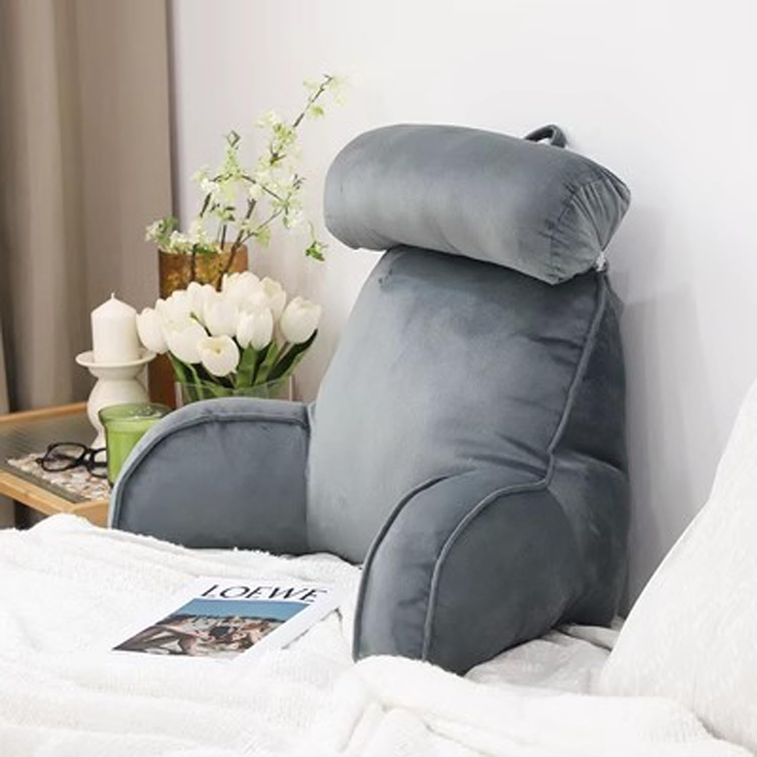 Home Office Reading Pillow for Sofa Chair Bed, Soft Durale Back Support