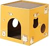 Cat Box Cats Bed Corrugated Cat Cardboard Box for Indoor Small Animals Rabbit Yellow S