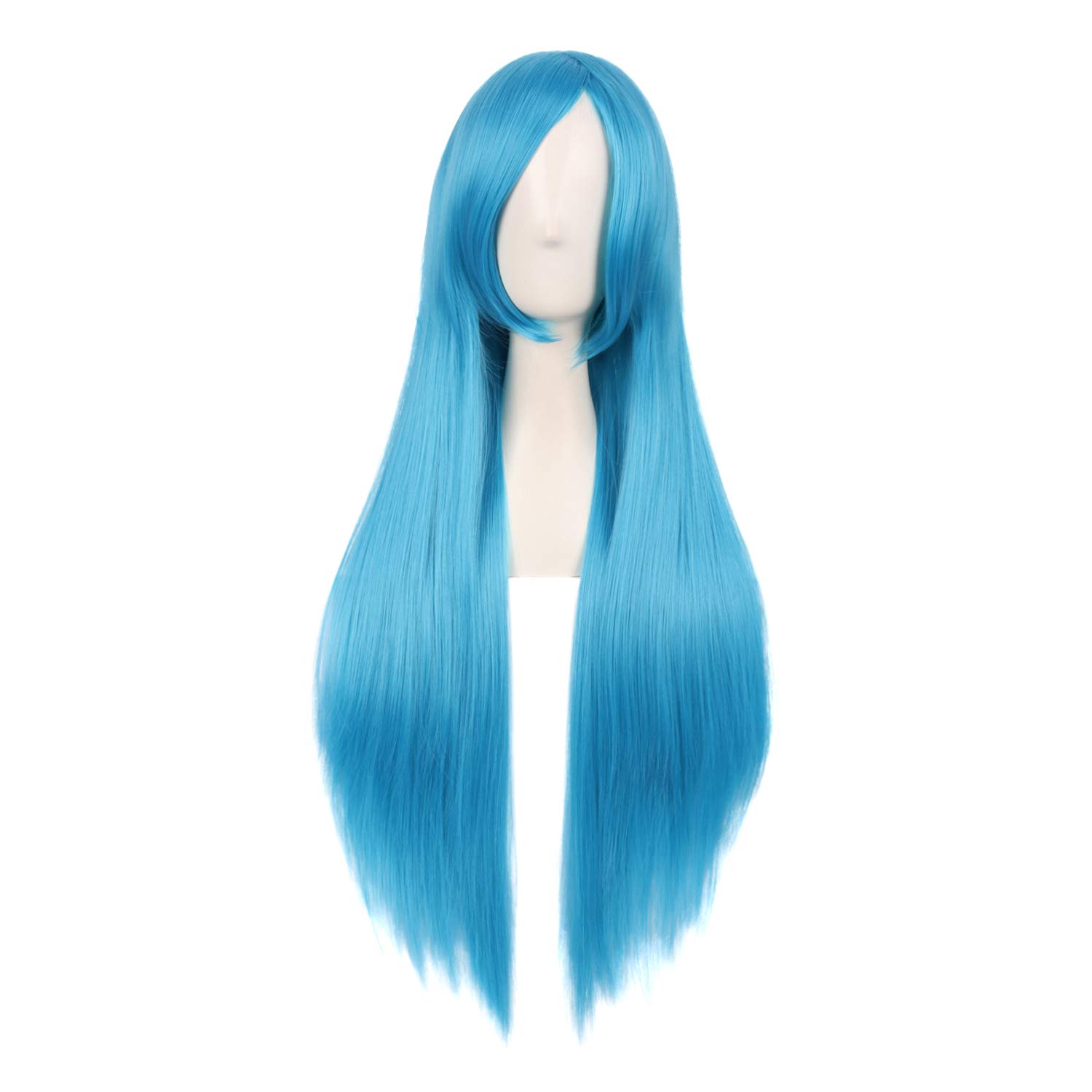 MapofBeauty Long Straight Anime Costume Cosplay Wig Party Wig¡­ (Cyan Blue)
