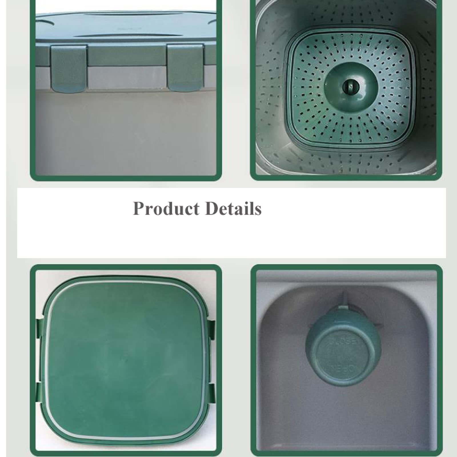 Compostador Jardín Cubo de compostaje, Cubo de compostaje de cocina de 4 galones, Cubo de compostaje de encimera interior con tapa, Cubo de compostaje 100% sin olor, con acelerador de arranque de comp