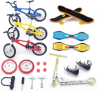 Scooter Mini Finger Toys Set with Shoes Finger Skateboards Mini Bikes Tiny Swing Board Fingertip Movement Party Favors Replacement Wheels and Tools