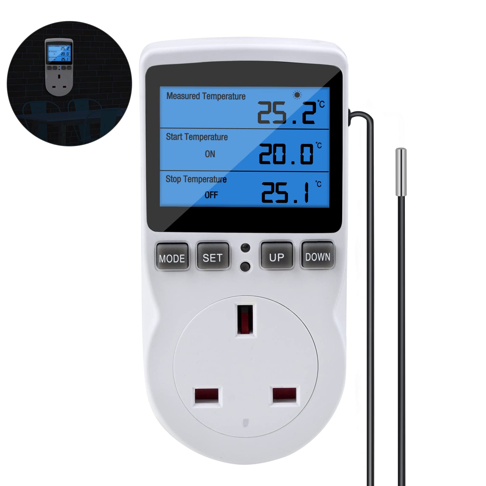Buy Gobesty Digital Temperature Controller Socket, 230V 16A Thermostat
