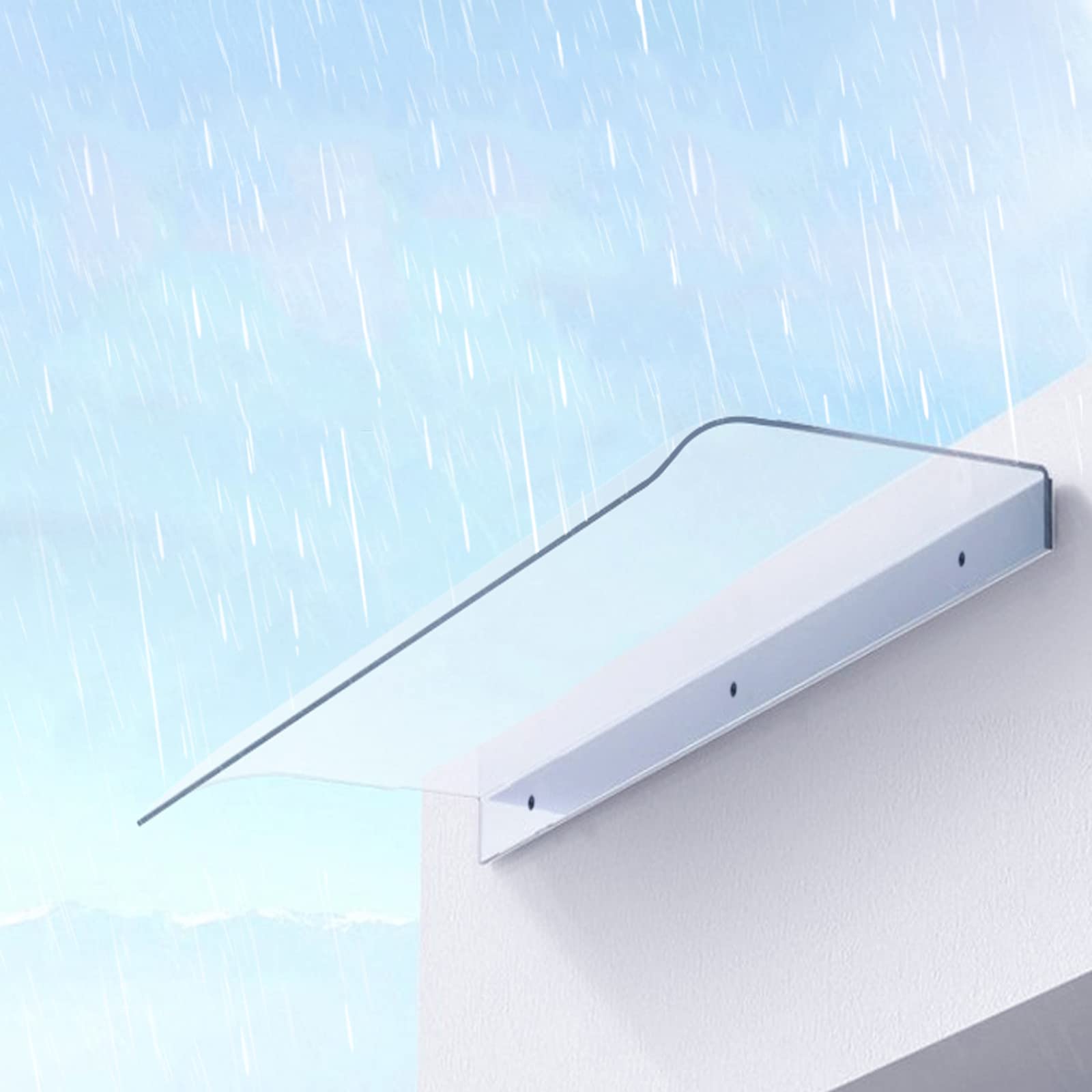 Auvent Transparent Porte Et Fenêtre - Polycarbonate 3mm, 99% UV, Charge 150kg - 11