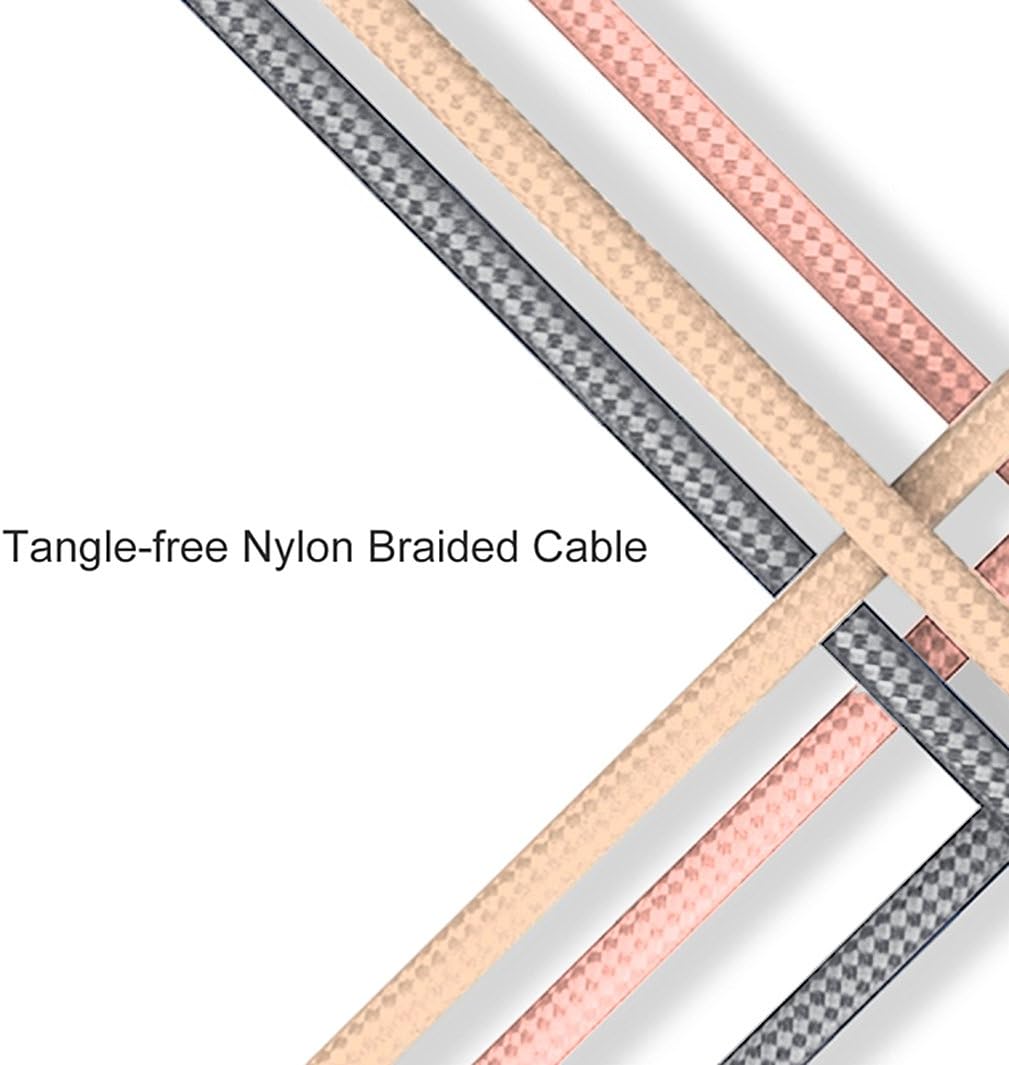 Kit Me Out World USB Type C, 3.1 Amp USB C Fast Charging Cable Nylon Braided USB-A to USB-C 10ft Compatible with Samsung Galaxy S10 S9 S8 Note 10 Note 8 9 A20 A40 A50 Pixel 4, Pixel 4 XL (Gold)