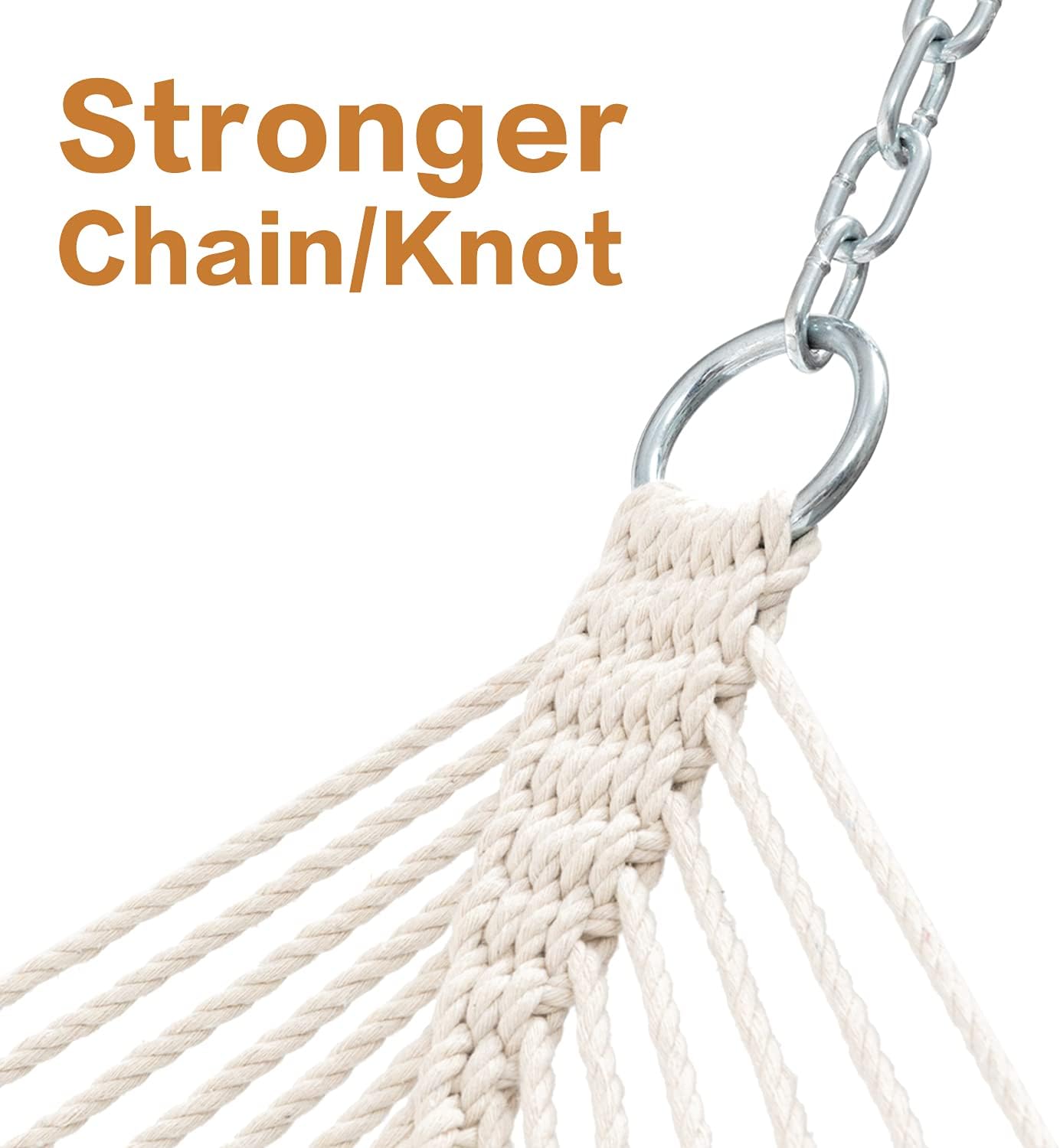 Gafete Rope Hammocks for Outside Large Double with Spreader Bar Traditional Hand Woven Cotton Hammock with Chains, Tree Hooks, for 2 Person Piato Outdoor 450 LBS Weight Capacity ( Natural ) : Patio, Lawn & Garden