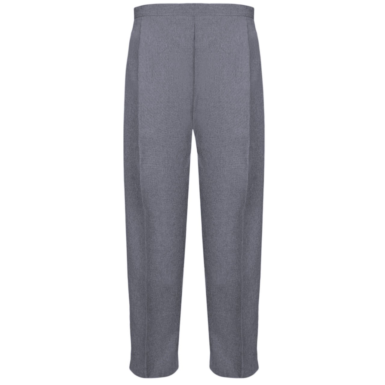 Ladies Half Elasticated Trouser Womens Stretch Waist Casual Office Work Formal Trousers Pants with Pockets Plus Big Size(Grey,UK 18/29 Inch Inside Leg)