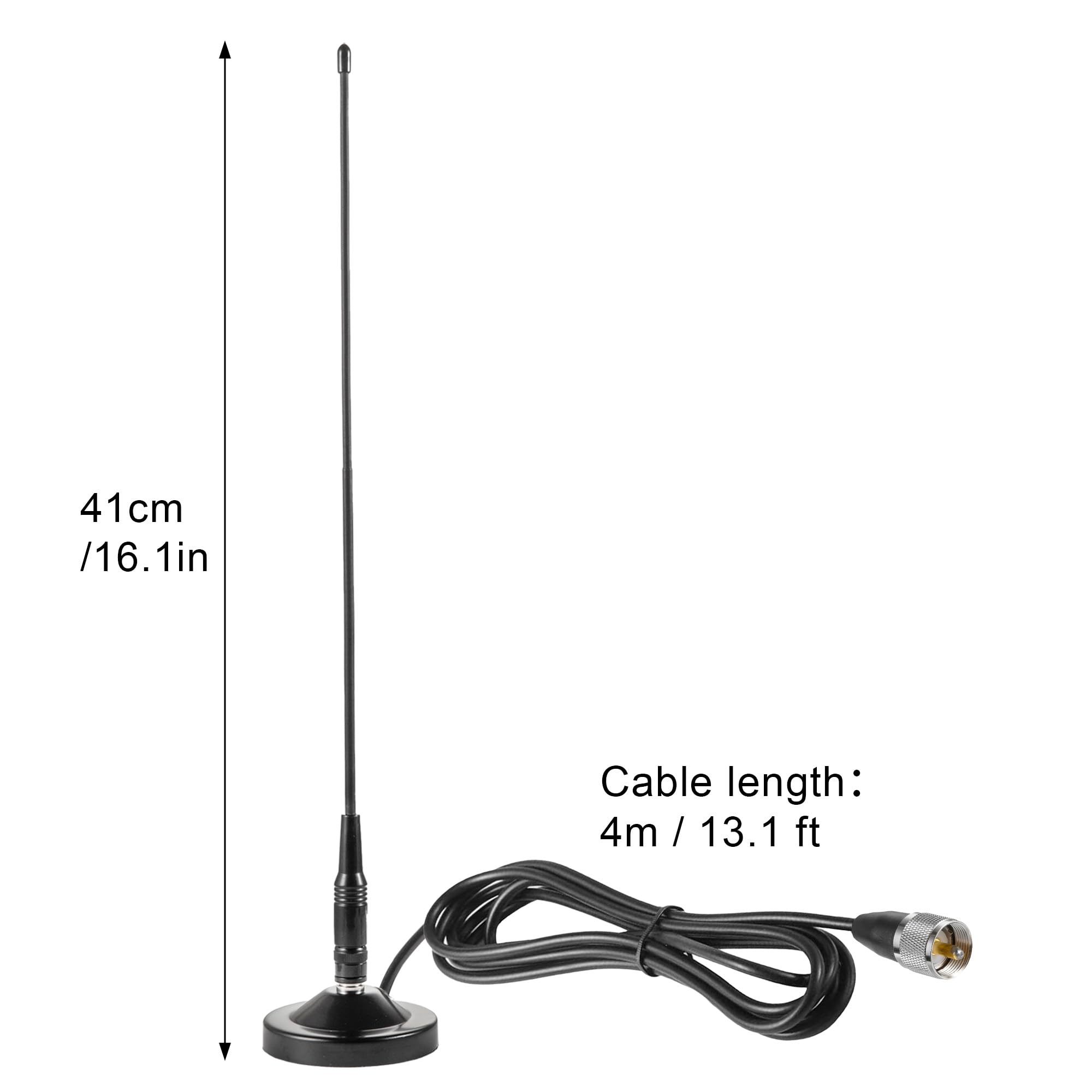 Antenna mobile per auto GMRS, antenna a frusta morbida, UHF VHF 136-174 MHz, 400-470 MHz, 2 metri, 70 cm, antenna con base magnetica per Motorola Kenwood Midland BTECH e BaoFeng Mobile Radio, Eifagur