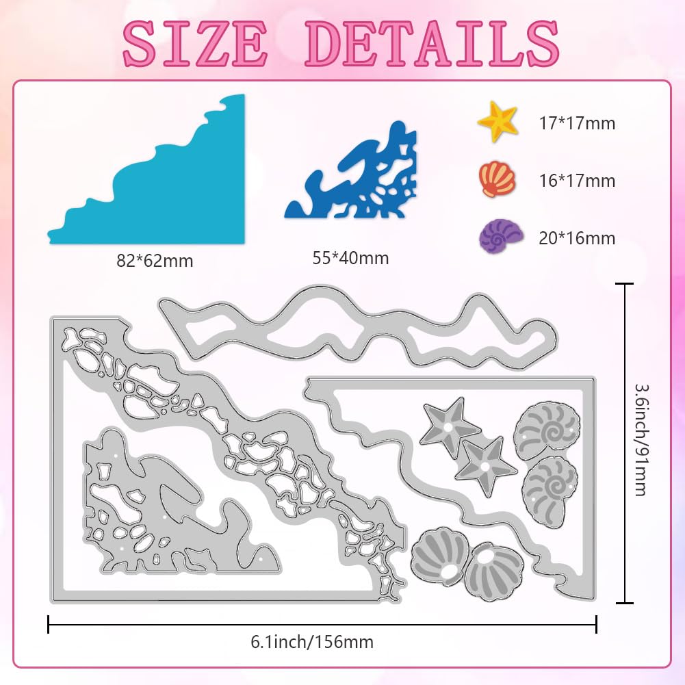 DELORIGIN Layered Ocean Waves Cutting Dies Embossing Template Carbon Steel Cutting Stencils Background Die Cuts for Greeting Card Making DIY Scrapbooking Invitation Photo Album - Image 2