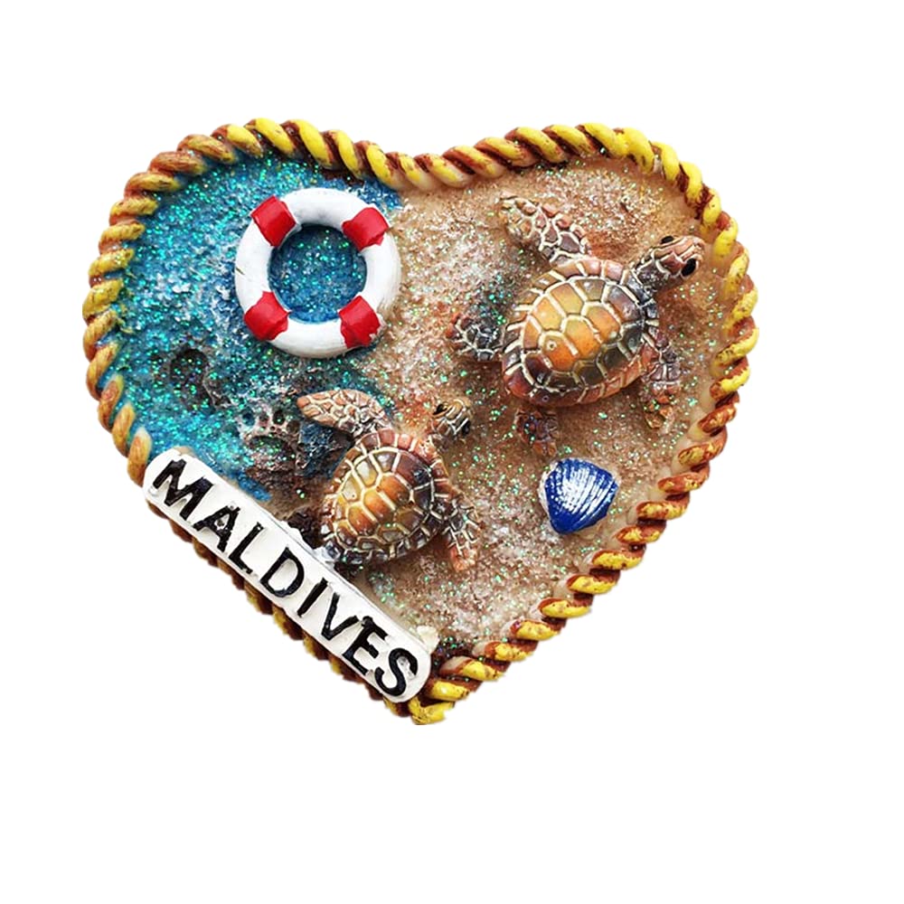 Heart-shaped Maldives Fridge Magnet Travel Souvenir Gift Magnetic Craft Collection