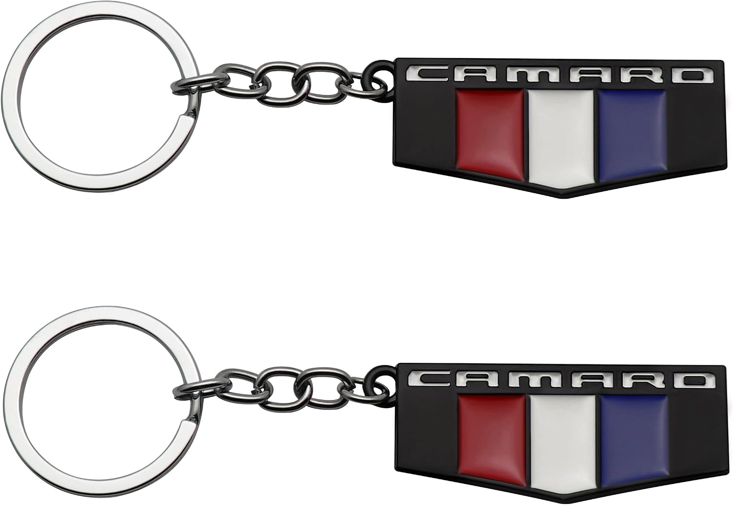 Aimoll 1Pc Camaro Key Chain Ring 3D Finish Keychain Keyring Alloy Key Holder Key Fob Replacement For Camaro Accessories (White)