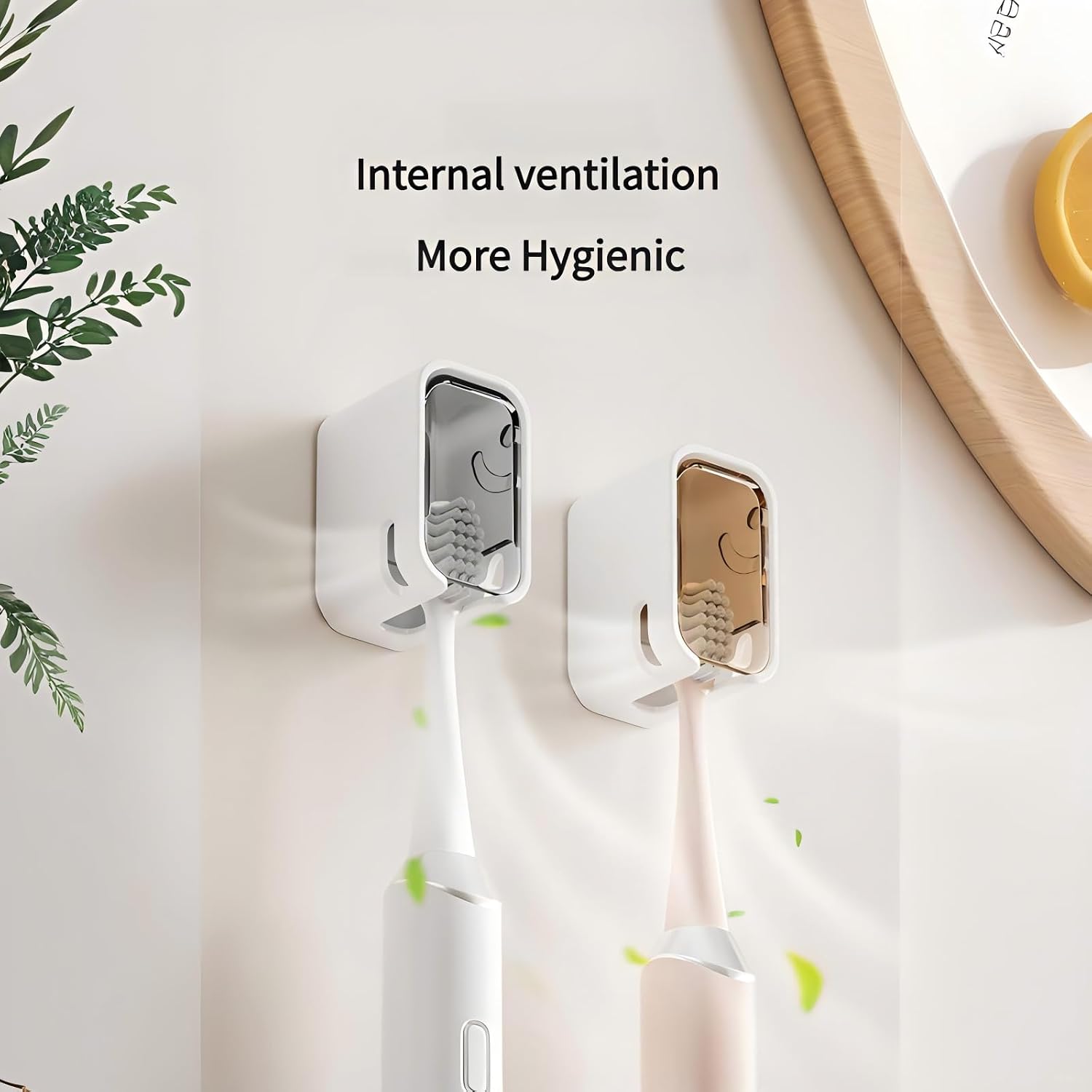 Toothbrush Holders for Bathroom Wall Mounted – [Innovative Single Slot Design] with Cover, 3PCS Space-Saving Toothbrush Organizer for Family, Travel & Shower image 5