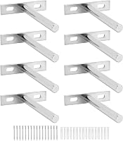 QWORK 8 db Rejtett Polctartó 100 mm - Fali Lebegő Polc Konzol Szilárd Vasból 1