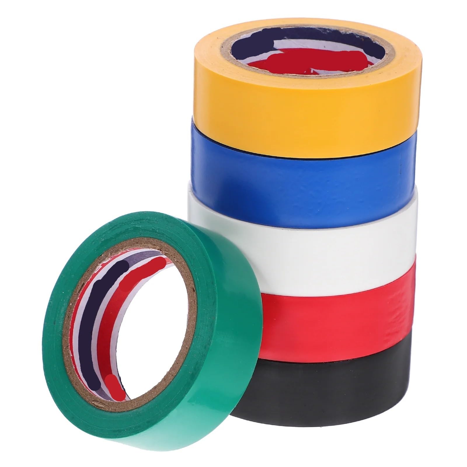 Isolierband 6 Rollen Hochtemperatur-Isolierband, elektrisches Isolierband, Außen-Hochtemperatur-Farbe, Auto-Innenisolierung, Elektriker, PVC-Farbe