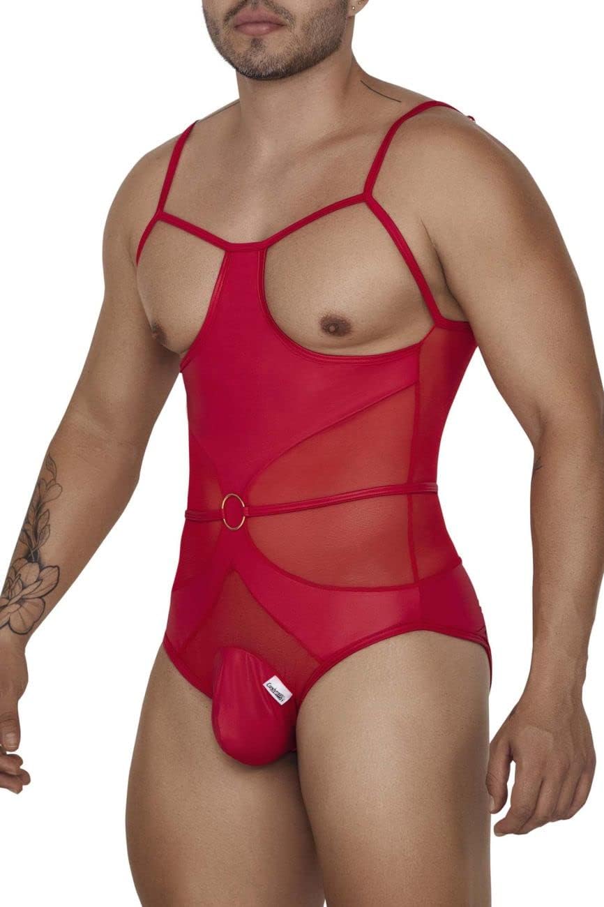 CandyMan 99670 Harness Bodysuit Color Red Size S/M