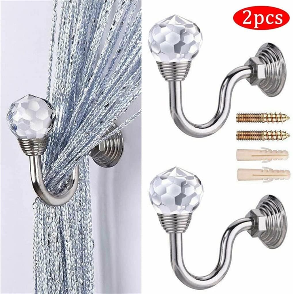 FMURY Curtain Buckle Hanger Wall Tie Back Hook Rack Home Decor Curtain Tie Back Wall Hook