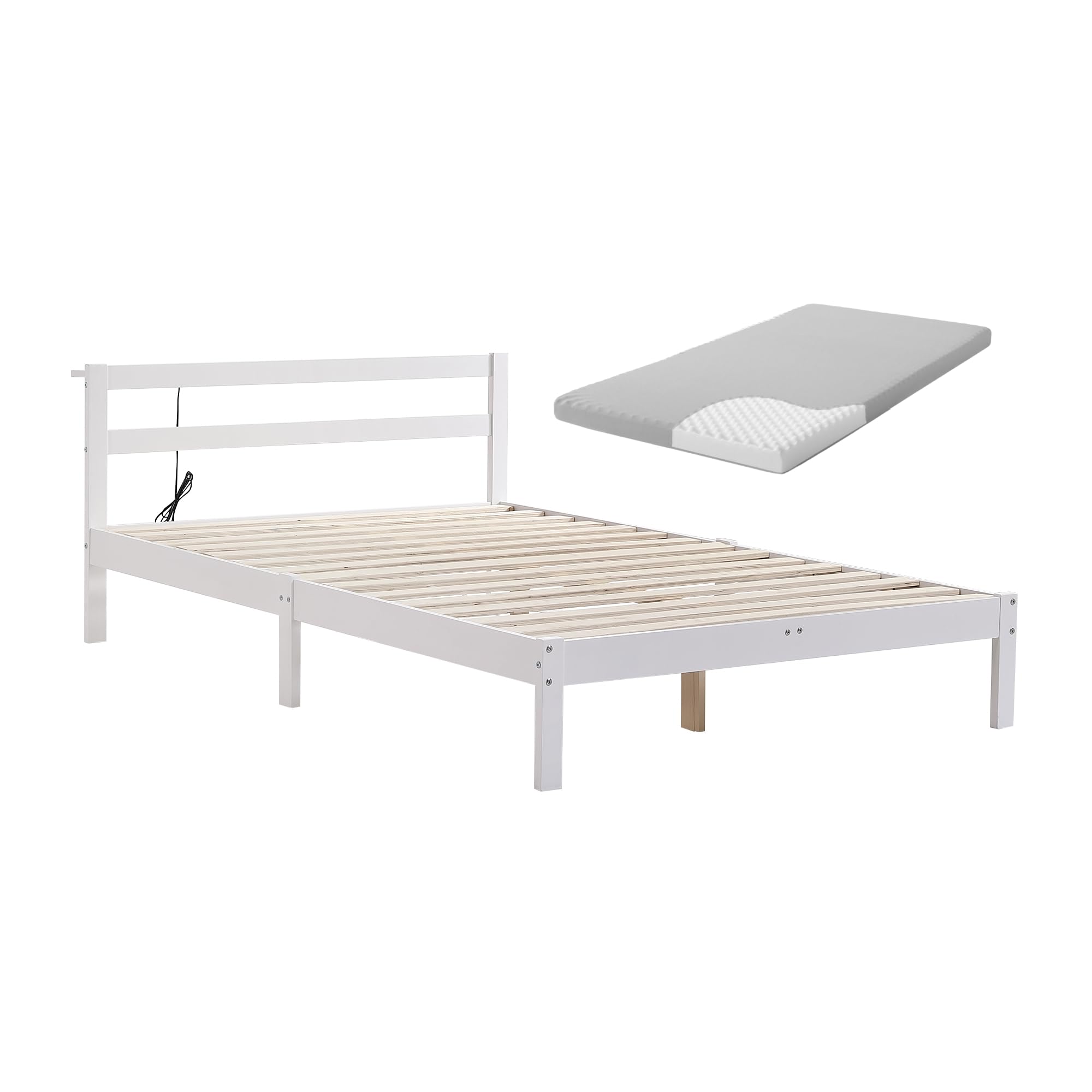 Amazon｜OSLEEP ベッドフレーム 木製 厚さ10cmマットレス付き