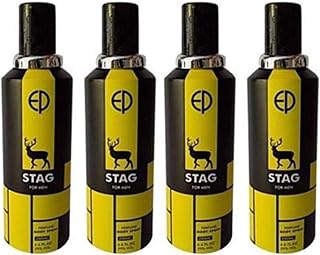 Estiara Men's Stag Black & Yellow Deodorant Body Spray, 200 ml (Pack of 4) - Combo Price In India