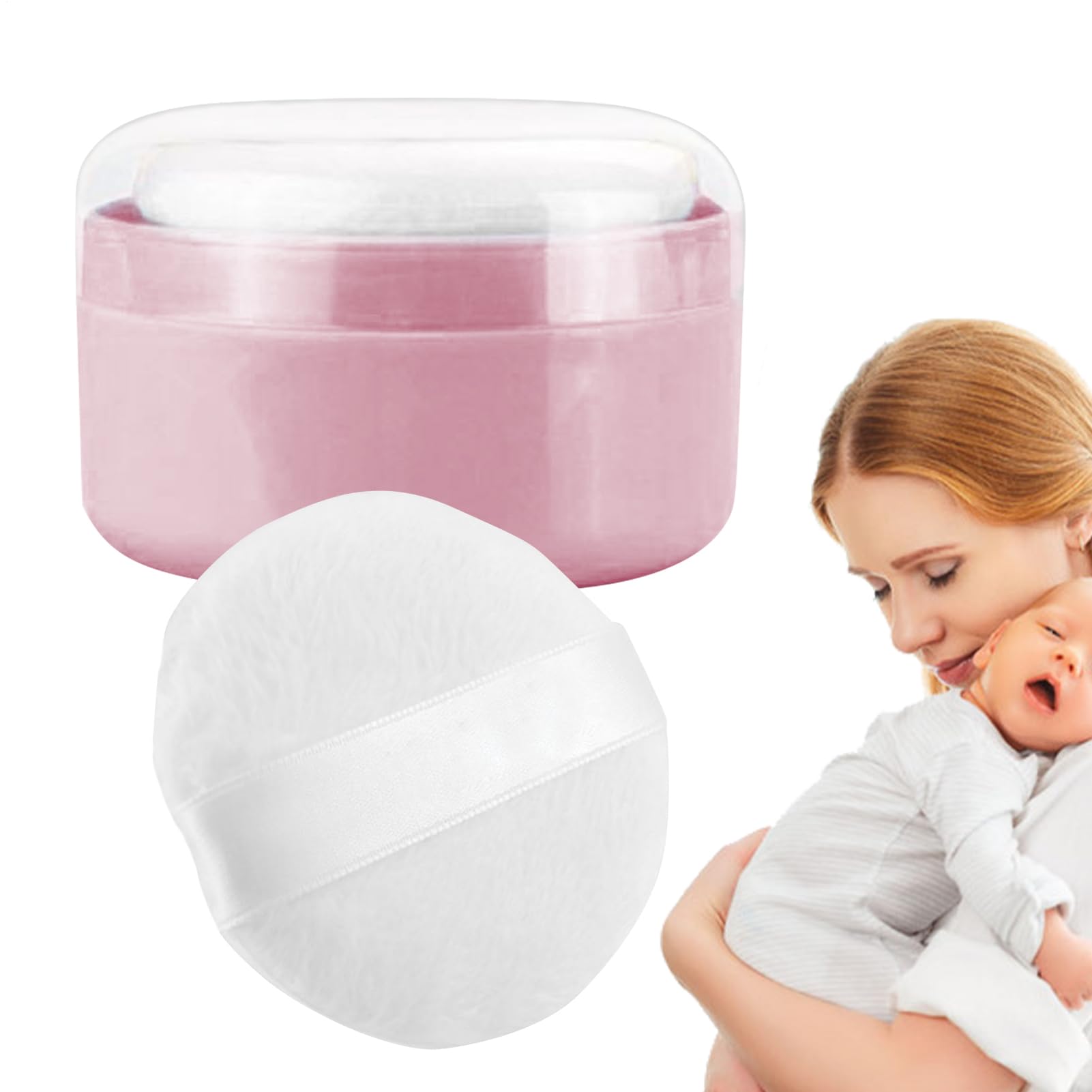 Boîte bouffante en poudre de talc avec applicateur, bébé après-bain poudre poudre poudre récipient de poudre pour les nouveau-nés et les tout-petits, parfait pour voyager