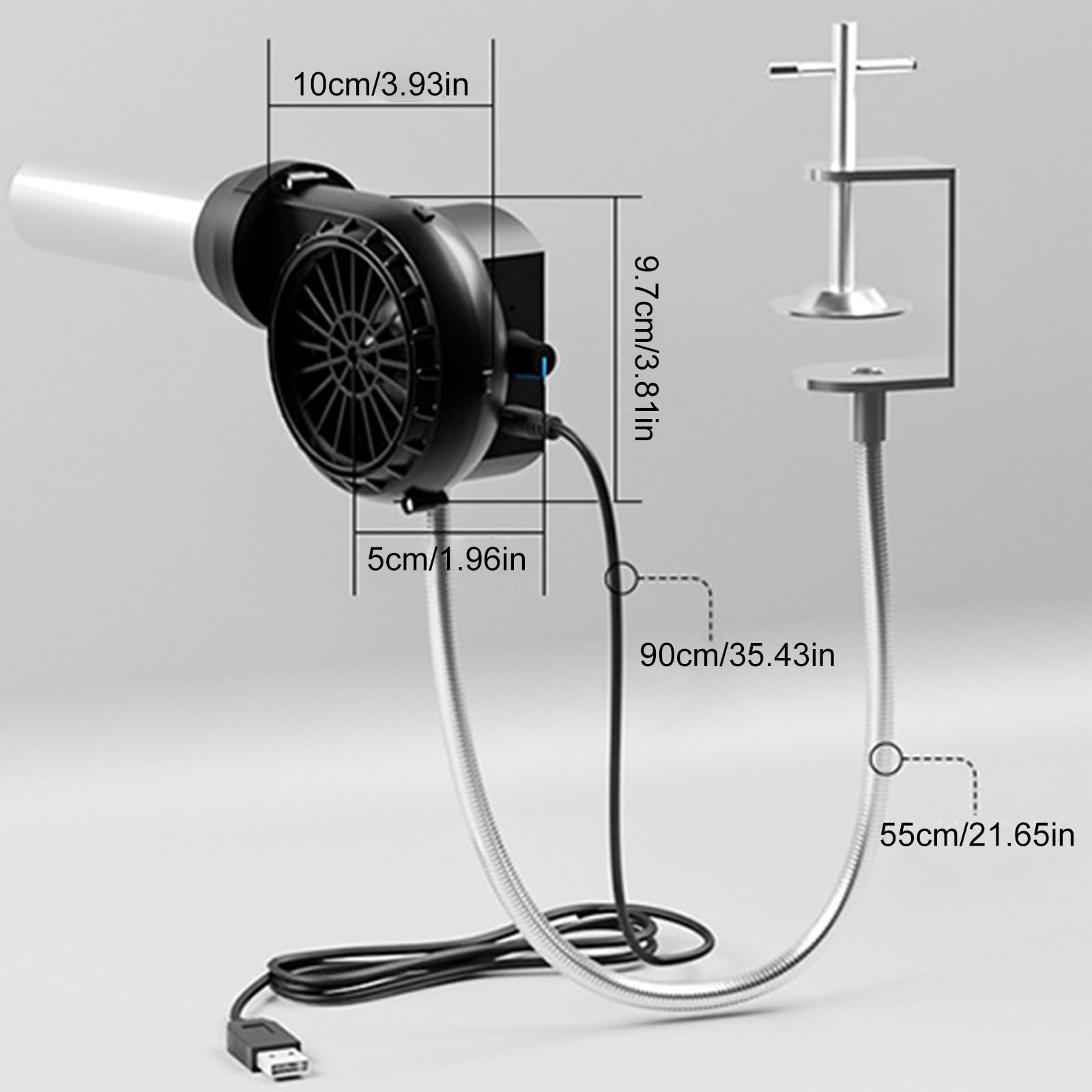Souffleur de barbecue pour cuisiner en plein air - Rechargeable USB - Avec tube en aluminium