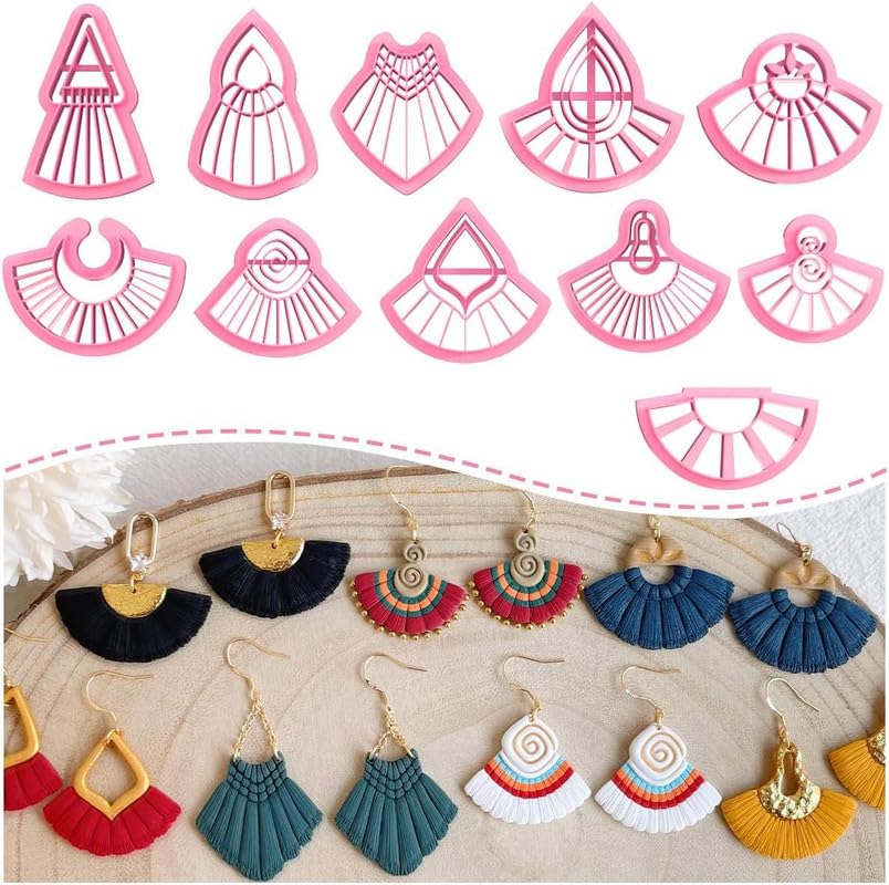 Sponsored Ad - Macrame Polymer Clay Cutter | Clay Tool Fondant Tools | Polymer Cutter Shapes for Jewellery Tools Making | Color May Vary | Set of 11 |